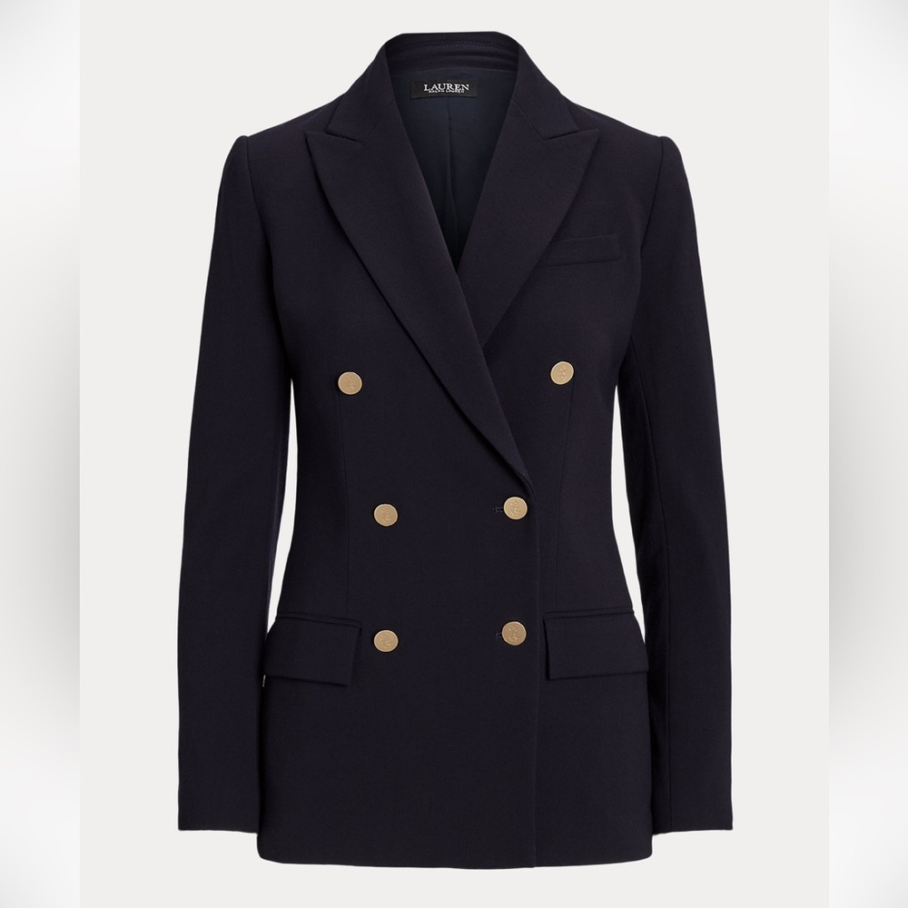 Ralph Lauren Navy Double-Breasted Blazer with Gold Buttons